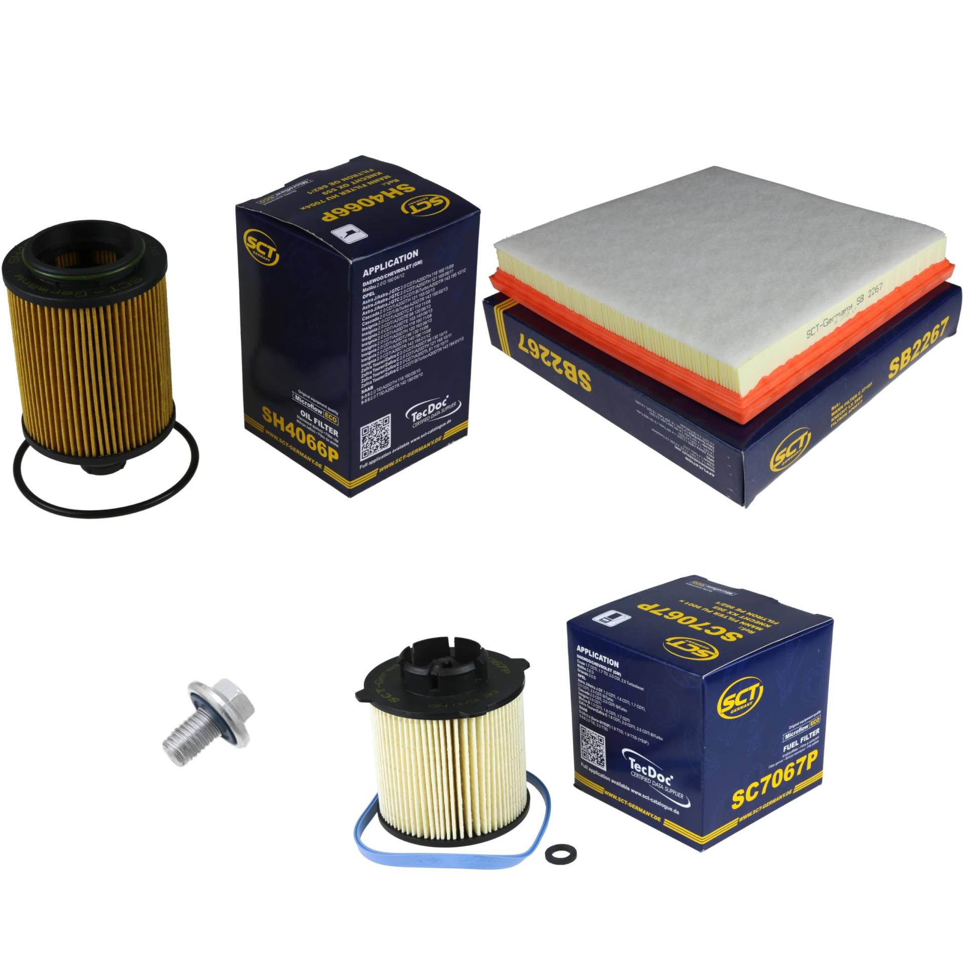 Inspektionspaket Wartungspaket Filterset mit Ölfilter SH 4066 P, Luftfilter SB 2267, Kraftstofffilter SC 7067 P, Verschlussschraube von EISENFELS