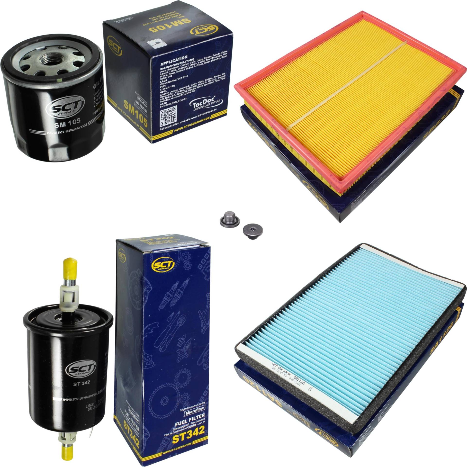 Inspektionspaket Wartungspaket Filterset mit Ölfilter SM 105, Luftfilter SB 632, Kraftstofffilter ST 342, Innenraumfilter SA 1126, Verschlussschraube Inspektionspaket Wartungspaket Filterset mit Ölfilter SM 105, Luftfilter SB 632, Kraftstofffilter ST 342, Innenraumfilter SA 1126, Verschlussschraube von EISENFELS