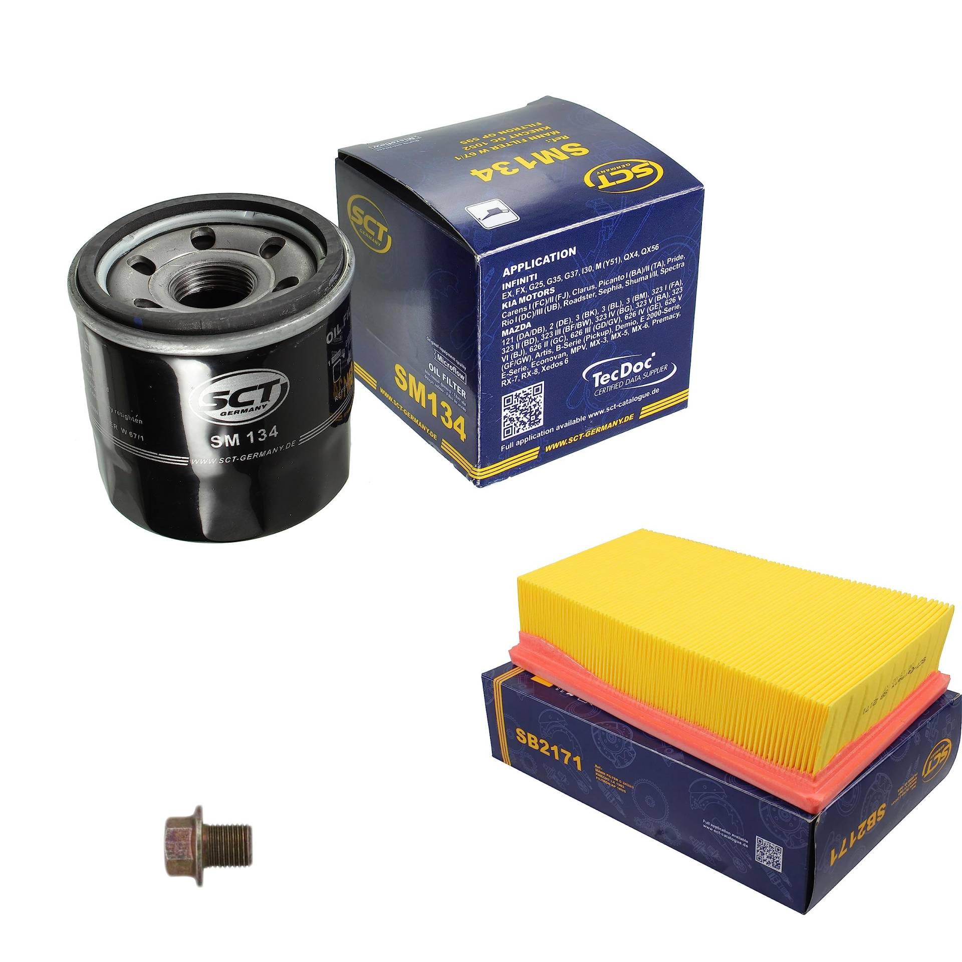 Inspektionspaket Wartungspaket Filterset mit Ölfilter SM 134, Luftfilter SB 2171, Verschlussschraube von EISENFELS