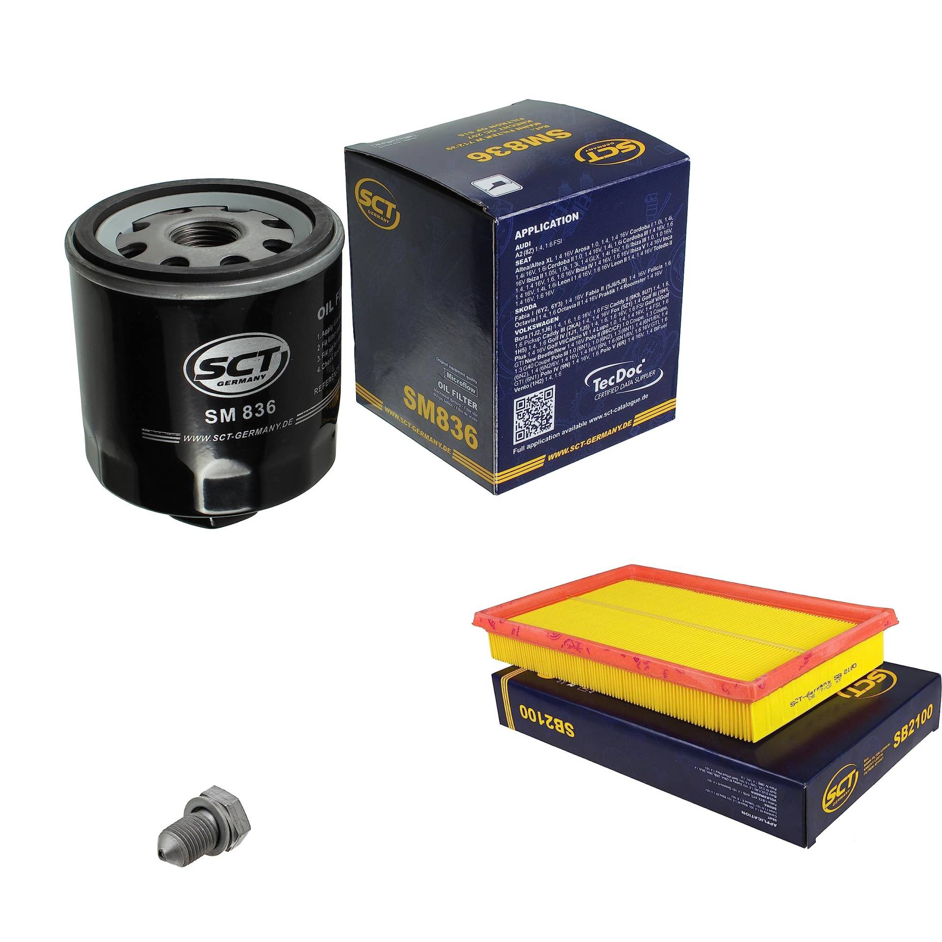 Inspektionspaket Wartungspaket Filterset mit Ölfilter SM 836, Luftfilter SB 2100, Verschlussschraube von EISENFELS