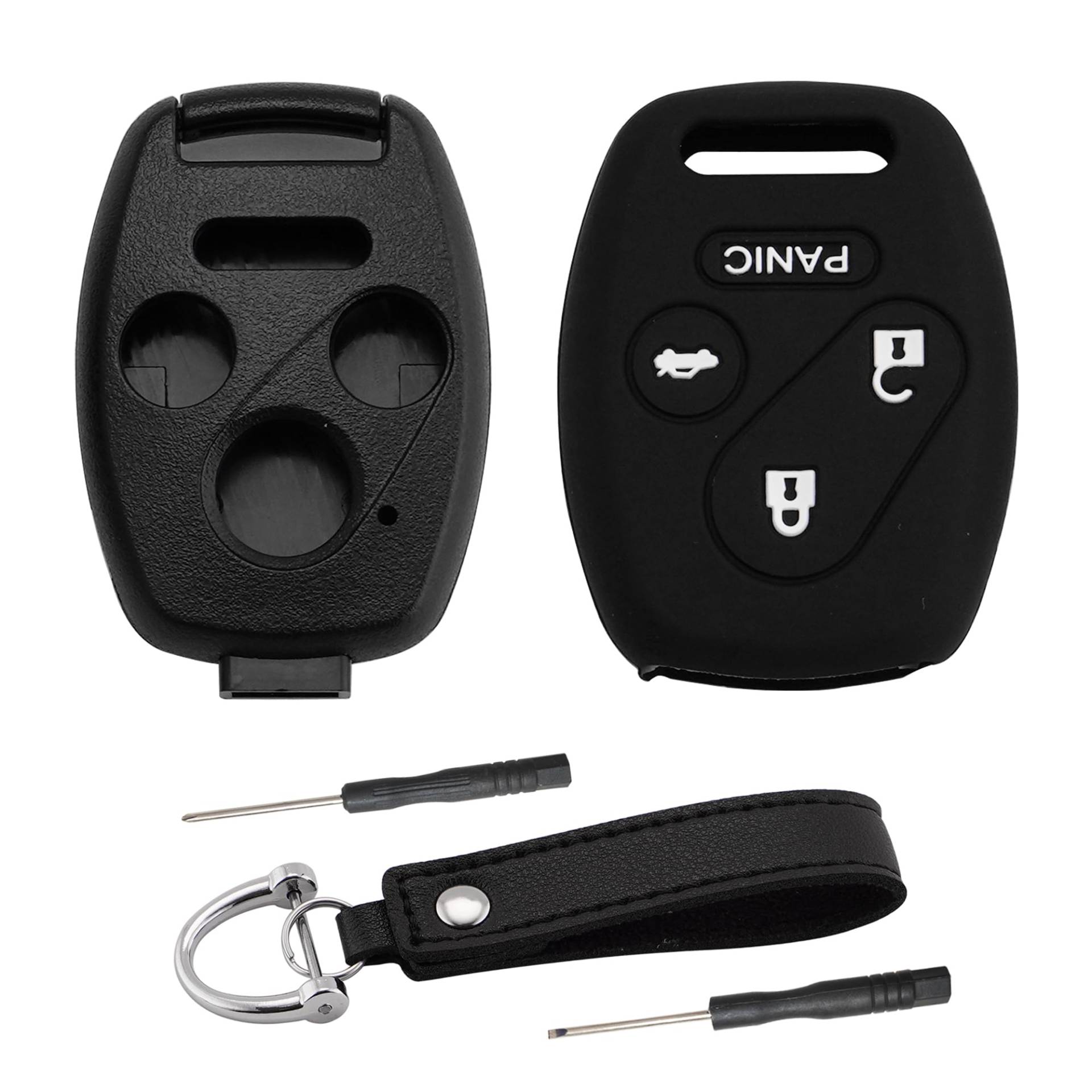 EKALA Für Honda Schlüsselgehäuse Ersatz mit Silikon Schlüsselanhänger Abdeckung Hülle Schlüsselanhänger 4 Tasten Kompatibel mit Honda 2003-2012 Accord / 2006-2013 Civic EX / 2005-2006 CR-V / 2009-2015 EKALA Für Honda Schlüsselgehäuse Ersatz mit Silikon Schlüsselanhänger Abdeckung Hülle Schlüsselanhänger 4 Tasten Kompatibel mit Honda 2003-2012 Accord / 2006-2013 Civic EX / 2005-2006 CR-V / 2009-2015 von EKALA