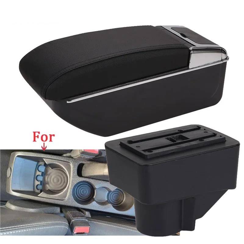 Armster Armlehne Auto Aufbewahrungsbox Für Ford Für Fiesta 3 2011-2018 Auto Armlehne Box Zubehör PU Leder Armlehnen Mittelarmlehne(Style D2) von EKEGUY