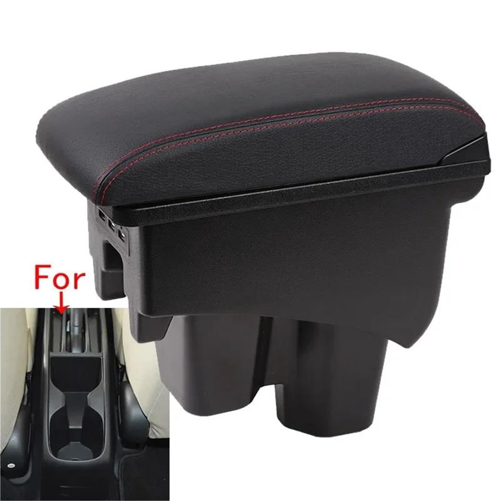 Armster Armlehnenbox Für City Armlehne Erhöhte Doppelschicht-Aufbewahrungsbox Nachrüst-Autozubehör Mit USB Armlehnen Mittelarmlehne(Style A1) von EKEGUY