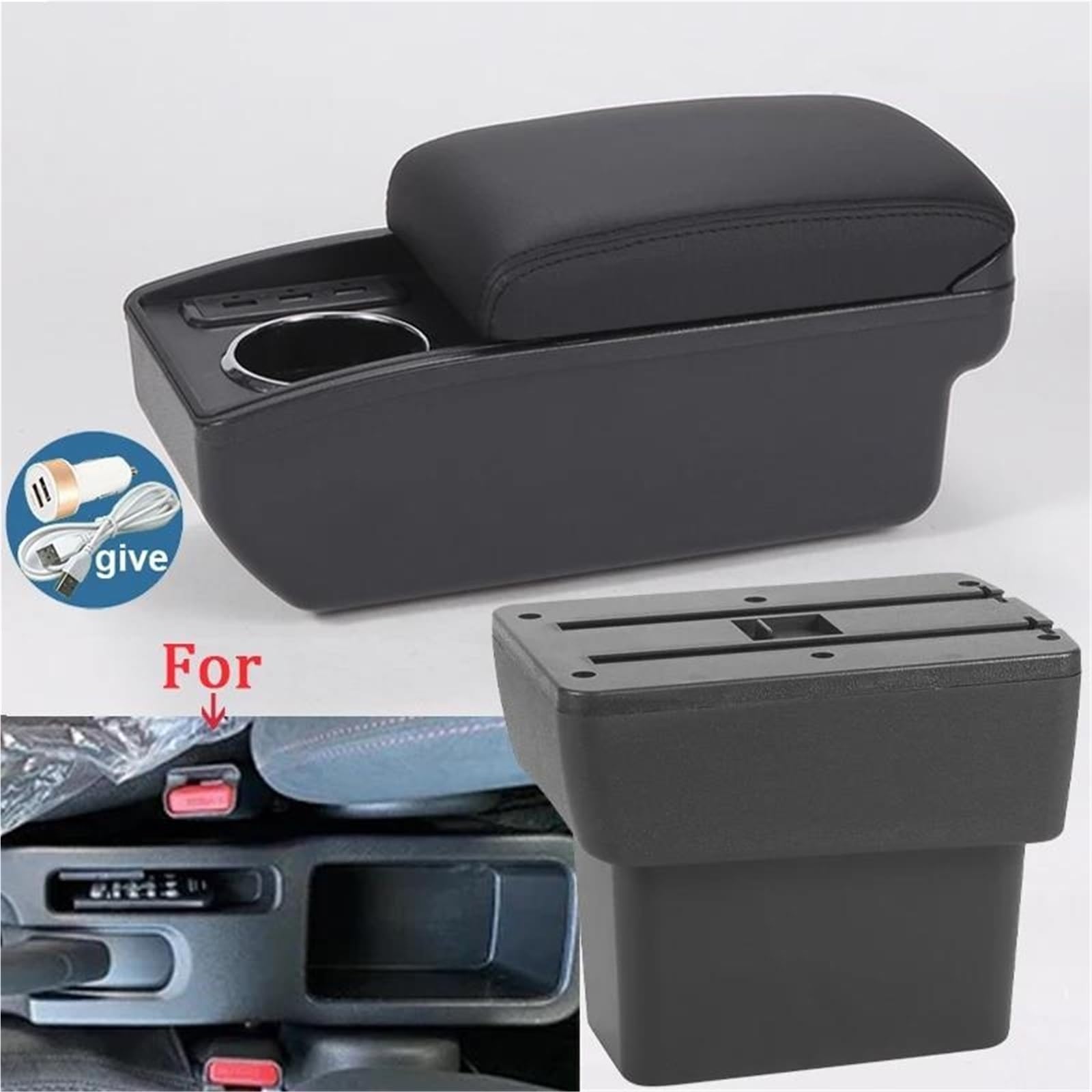 Armster Armlehnenbox Für Nissan Für Note 2016–2022 Zentrale Aufbewahrungsbox Spezielles Innenausstattungs-Nachrüst Armlehnen Mittelarmlehne(Style B2) von EKEGUY