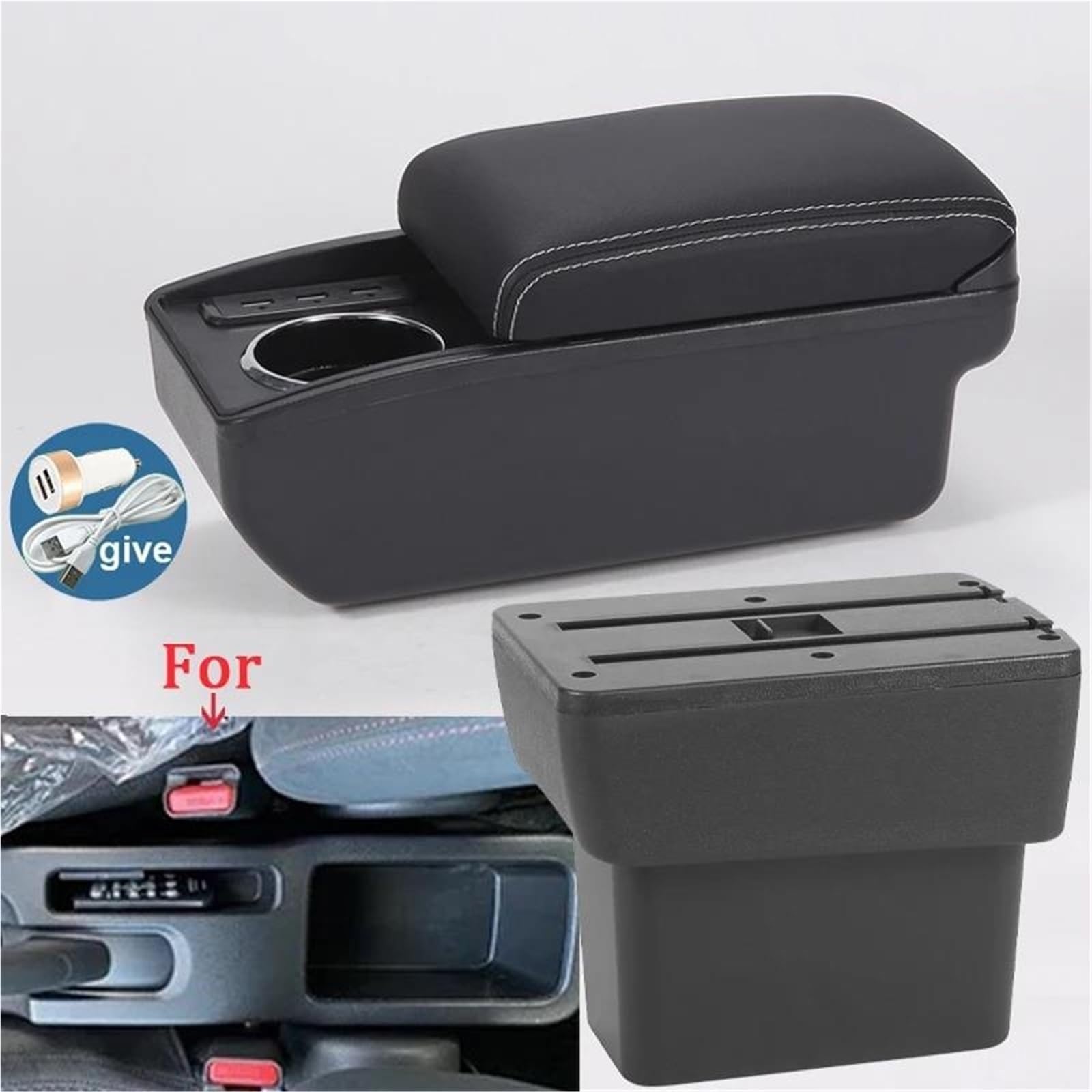 Armster Armlehnenbox Für Nissan Für Note 2016–2022 Zentrale Aufbewahrungsbox Spezielles Innenausstattungs-Nachrüst Armlehnen Mittelarmlehne(Style B3) von EKEGUY