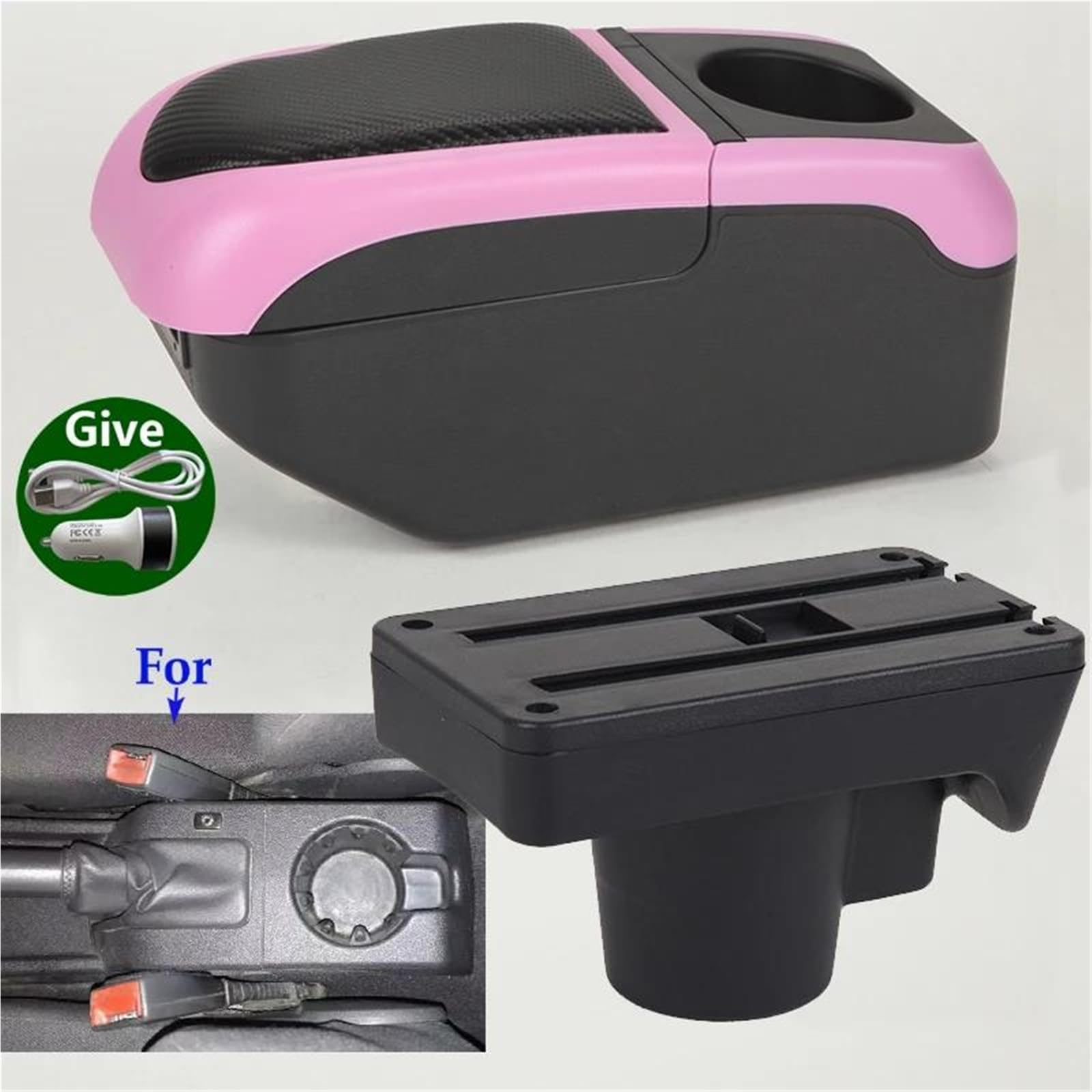Armster Armlehnenbox Für Opel Für Astra H 2004-2011 Autoarmlehne Autoaufbewahrungsbox Armverstrebungen Innenraum Autozubehör Armlehnen Mittelarmlehne(Black Pink) von EKEGUY