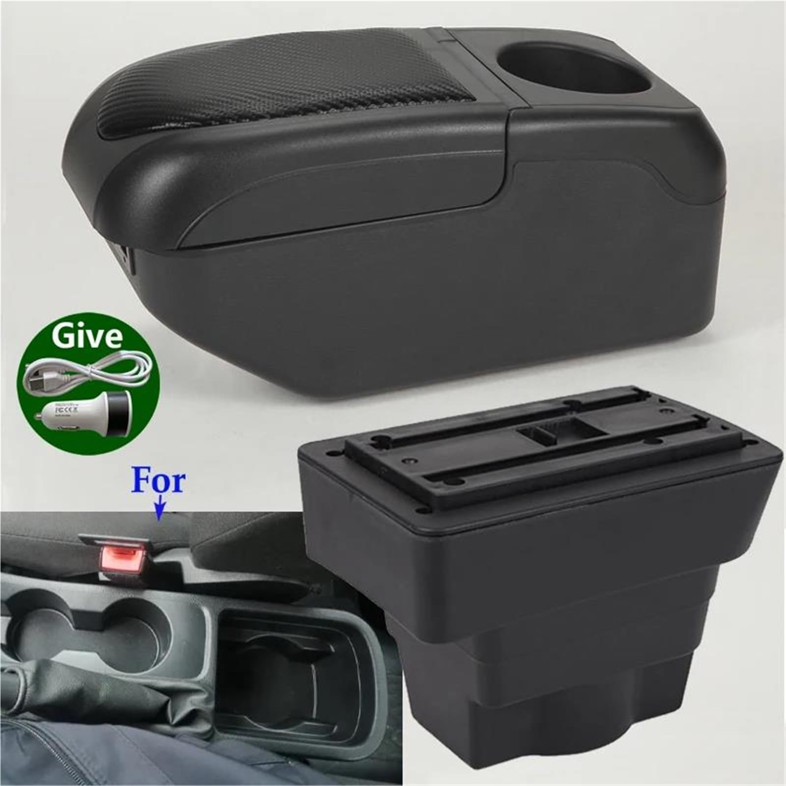 Armster Armlehnenbox Für Opel Für Astra J 2012-2022 Autoarmlehne Autoaufbewahrungsbox Armverstrebung Innenzubehör Armlehnen Mittelarmlehne(Schwarz) von EKEGUY