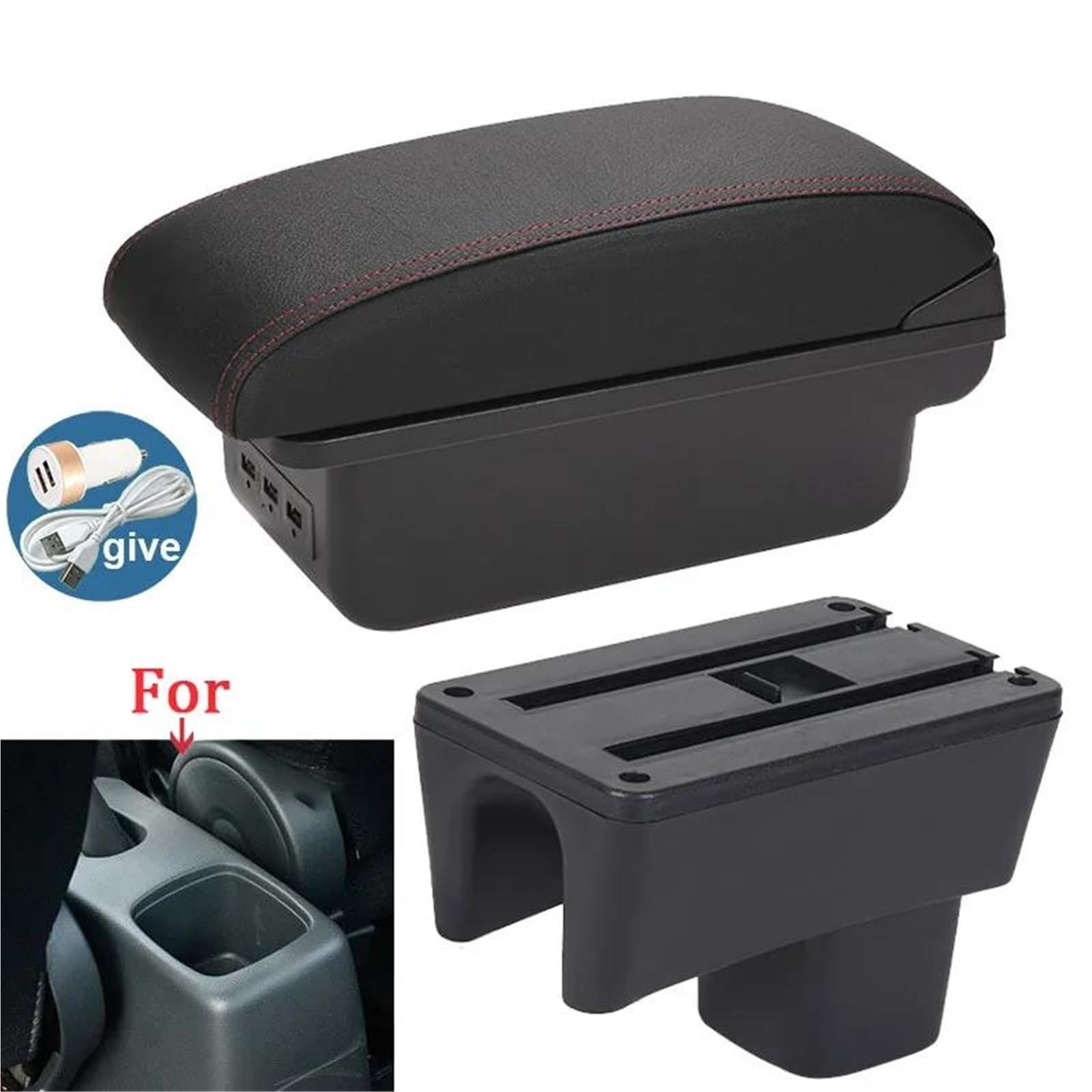 Armster Armlehnenbox Für Suzuki Für Swift 2005-2023 Autoarmlehne Autozubehör Innenaufbewahrungsbox Nachrüstteile Armlehnen Mittelarmlehne(Style B1) von EKEGUY