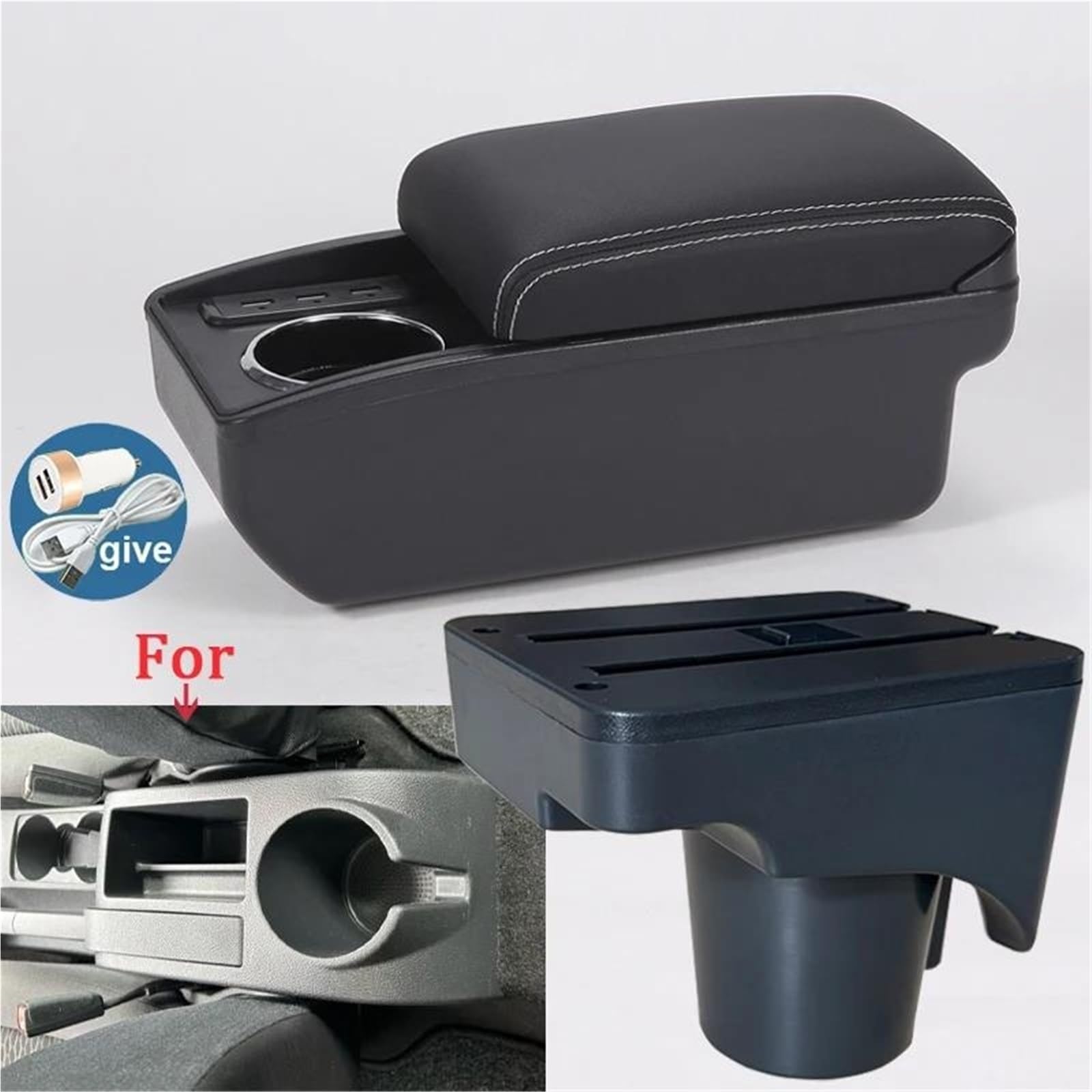 Armster Armlehnenbox Für VW Für Scirocco Für Sagitar Für Golf 6 Für Golf 5 Für Jetta 5 Autoarmlehne Autoaufbewahrungsbox Armlehnen Mittelarmlehne(Style B3) von EKEGUY