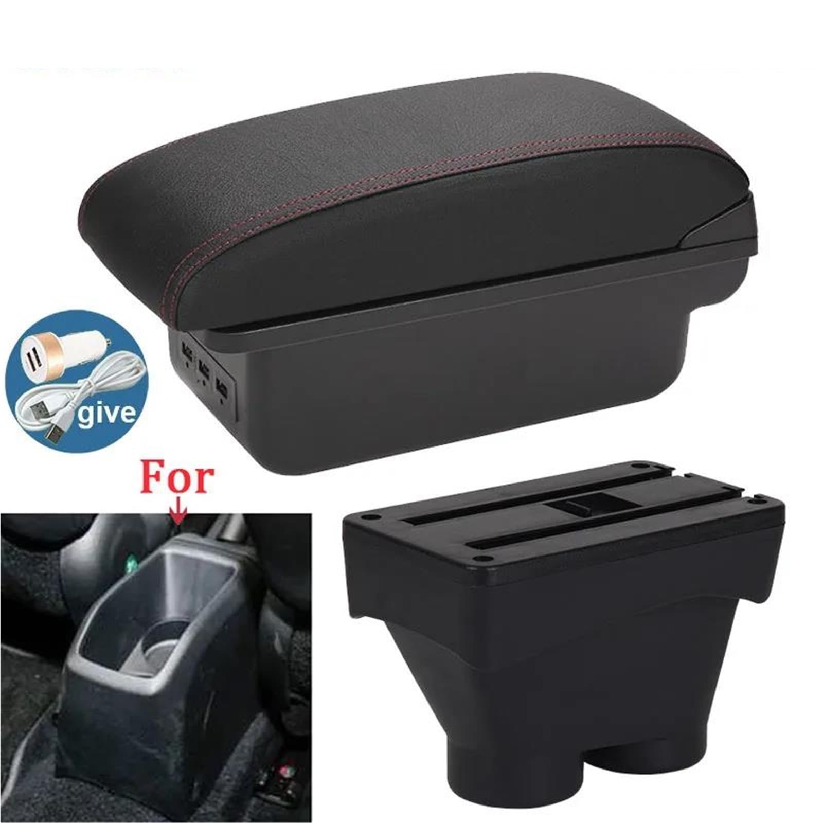 Armster Für Peugeot Für 208 2012-2018 Armlehnenbox Aufbewahrungsbox Autozubehör Teile Innenraum Autohalter Aschenbecher Armlehnen Mittelarmlehne(Style B1) von EKEGUY