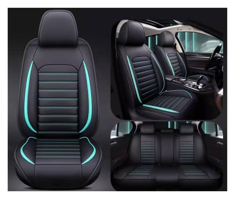 Autositzbezüge Sets Universal Für Ford Fiesta MK8 Hatchback 2017 2018 2019 2020 2021 2022, Auto Sitzbezüge 5 Sitze Leder Wasserdichte Auto Sitzbezügesets Autositzschoner Auto Sitzkissen Schonbezüge(Bl von EKEGUY