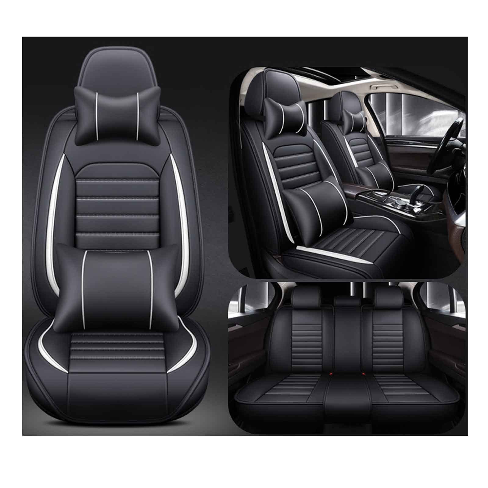 EKEGUY Auto Sitzbezüge 5 Sitze für FIAT Tipo (Type 358/357/356) Aegea 2015-, Leder Wasserdicht Universal Verschleißfest Innenraum Schonbezüge Sitzschoner Vorne Und Hinten(Color:White) von EKEGUY