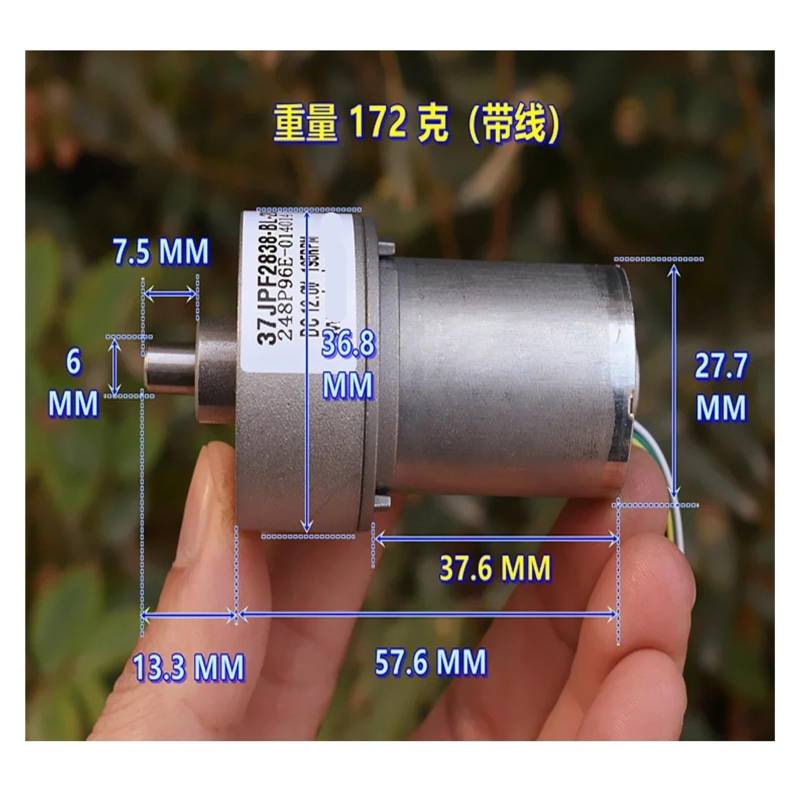 DC12V 190RPM Double Ball Bearing 2838 Brushless Gear electronic starter Reduction Ratio 1: 20 with Support for Speed Regulation EKFBQBGW von EKFBQBGW