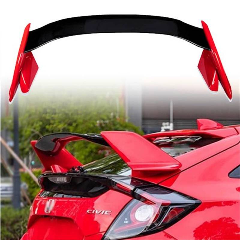 EKLART Heckspoiler Für Hon.da Schrägheck Civic Type R, Heckspoiler, Fensterlippe Windschutzscheibenflügel, Auto Styling Zubehör, Rot, Lackiertes Kunststoff, Selbstklebend von Homry