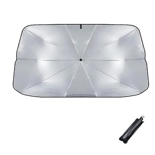 Sonnenschutz für die Windschutzscheibe, tragbar, zusammenklappbar, für alle Tesla-Modelle, einfache Lagerung, effektiver UV-Schutz, Autoteile (126 x 66 cm) von ELAELA