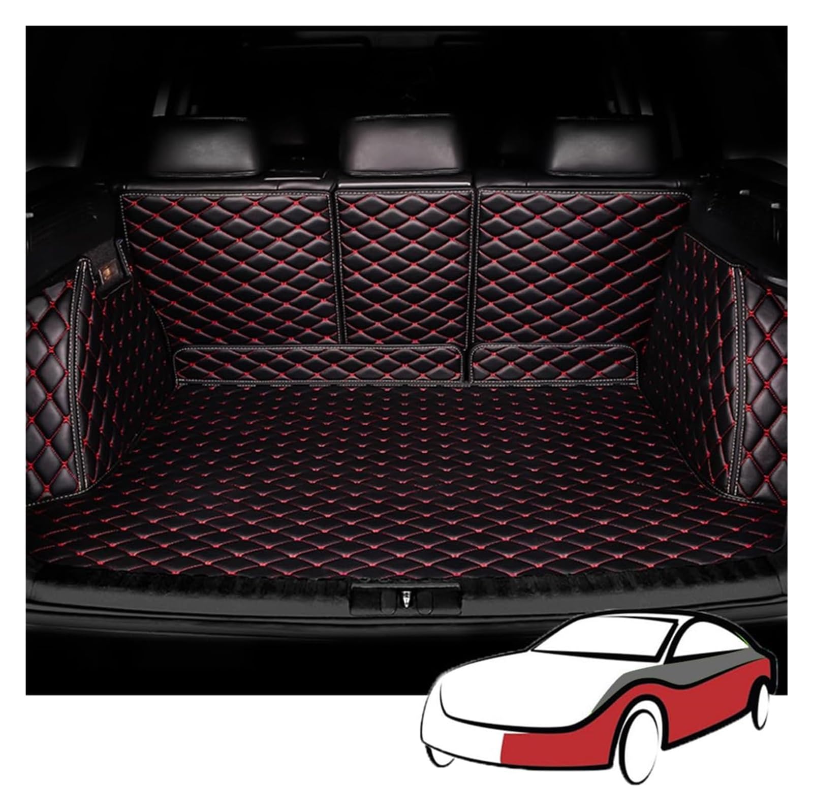 Für M&ercedes Für B&ENZ GLK 2008-2024 rutschfeste Kofferraumabdeckung Vollummantelte Automatten Kofferraumabdeckung, H-Liner-Zubehör(B) von ELCEAMMDLW