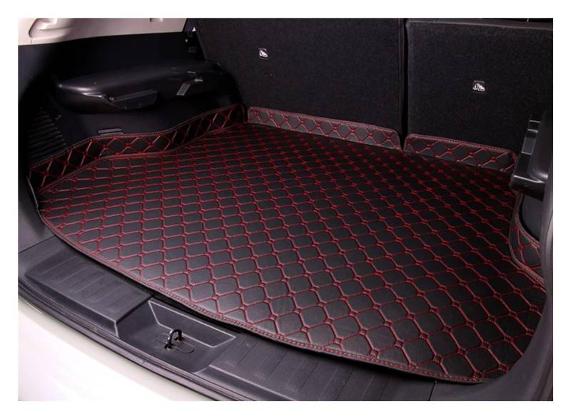 Für T&oyota Für Noah 70 Serie 2010–2014 7 Sitze Mit Armlehnenbox Laderaumwanne Kratzfeste Und rutschfeste Teppiche, Zubehör(Black-Red-Plus) von ELCEAMMDLW
