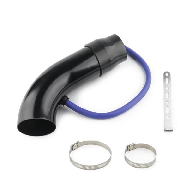Ansaugrohr 3 ''75mm Universal Aluminium Auto Cold Air Intake System Turbo Induktionsrohr Rohr Silber Schwarz Rot Farbe(Schwarz) von ELDVSUA