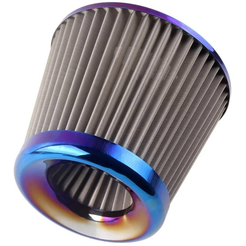 Ansaugrohr 60MM 65MM 70MM 75MM Universal Edelstahl Auto Air Intake System High Flow Kegel Kaltluftfilter AF07(75mm) von ELDVSUA