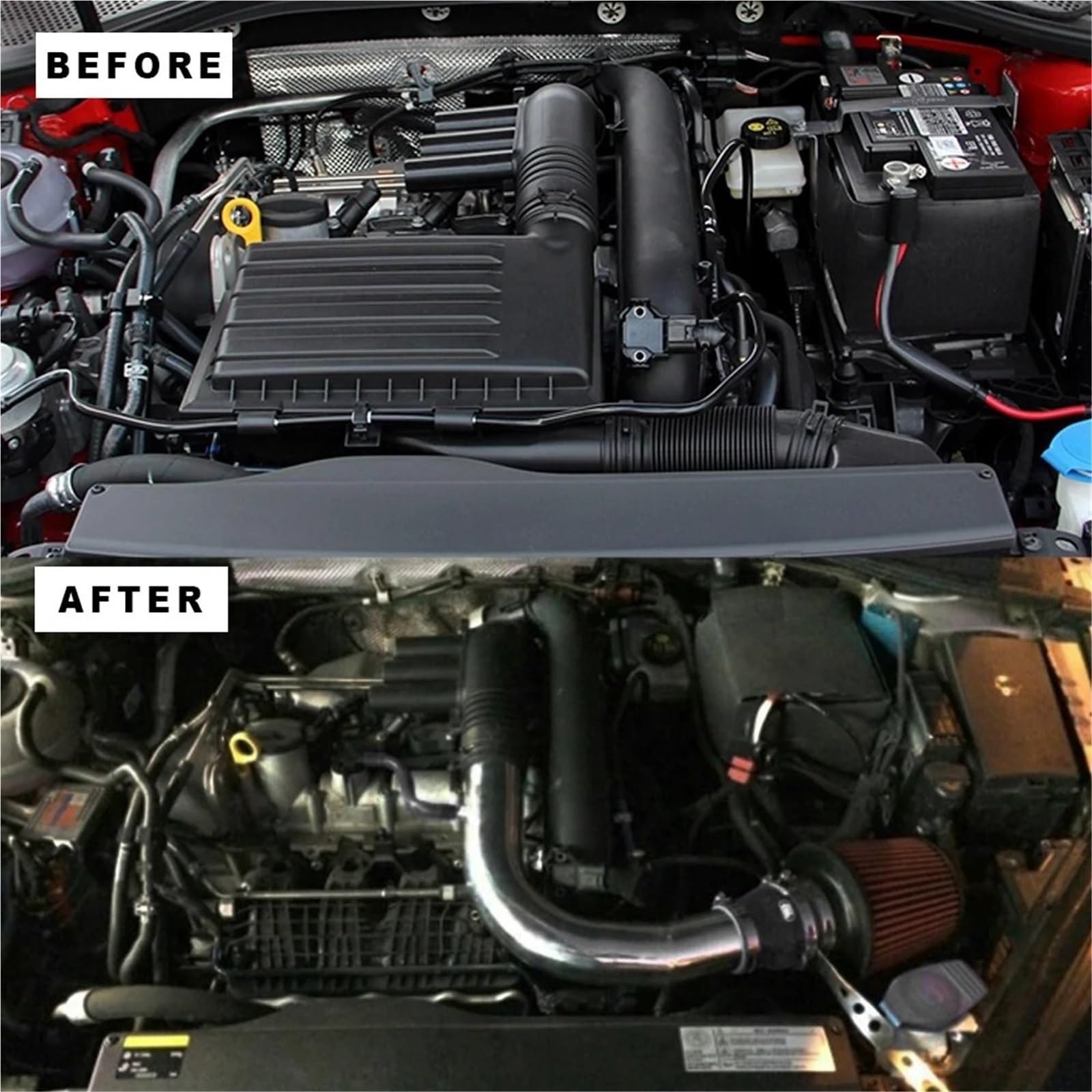 Ansaugrohr Für SEAT Für Leon Toledo Ibiza Alhambra Cold Air Intake Kit Mit High Flow Luftfilter Ersatz Aluminium Rohr(No Air Filter) von ELDVSUA