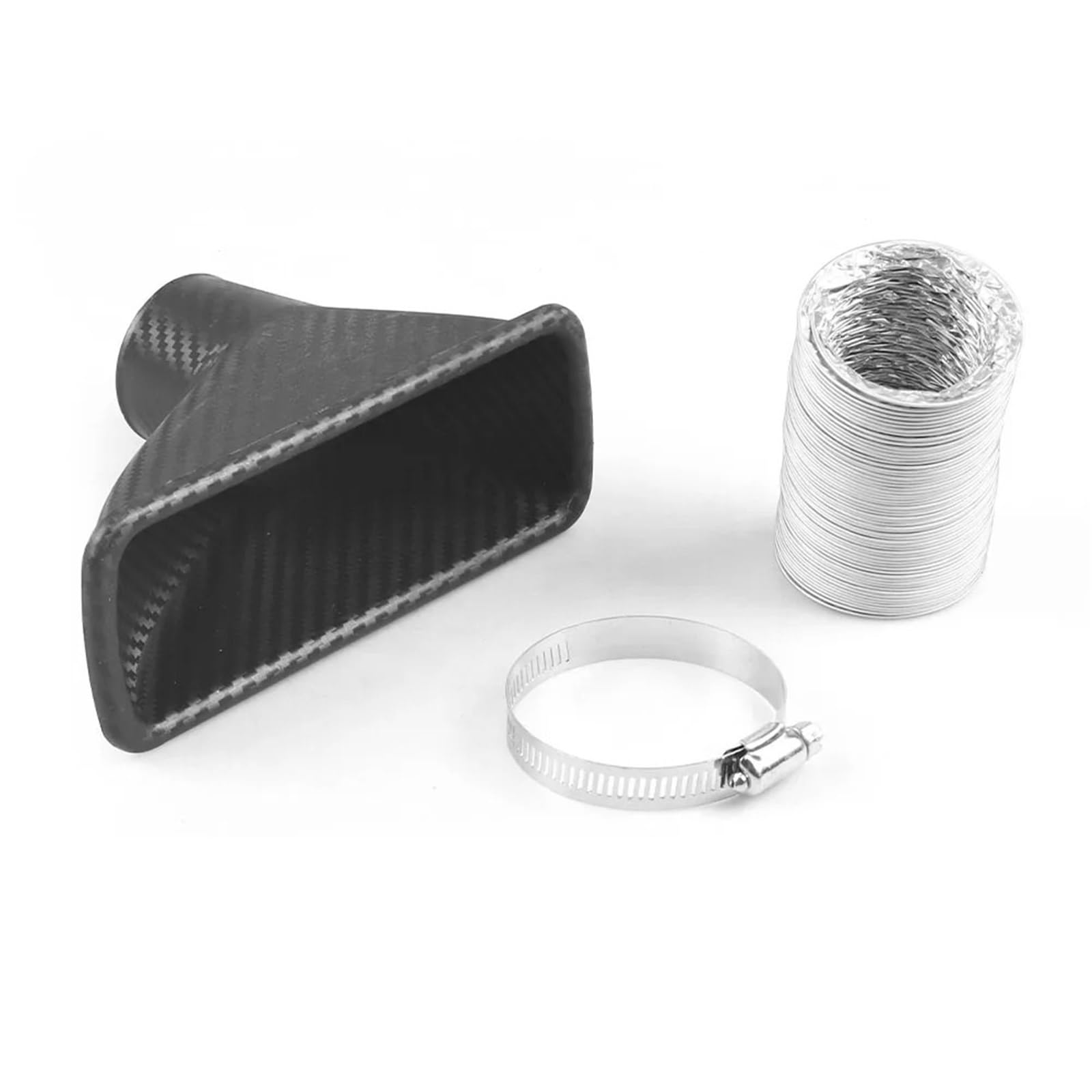 Ansaugrohr Universal Auto Front Stoßstange Kühlergrill Einlass Rohr Kit Injektion System Trichter Turbine Lufteinlass Vent Carbon Faser Muster(Intake-Tube Square) von ELDVSUA