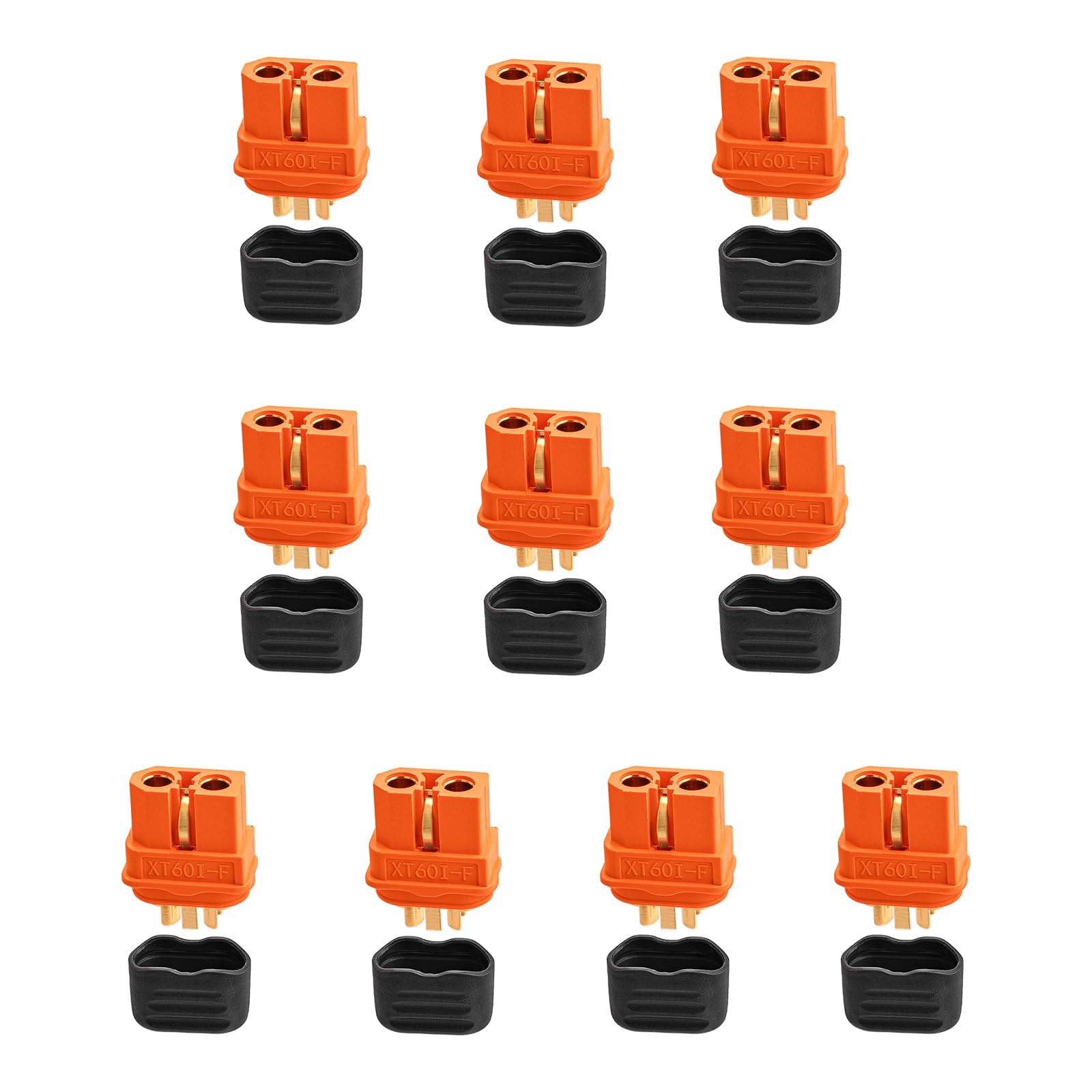 ELFCULB XT60i Stecker, XT60i-F Steckerbuchse mit Mantel für RC Lipo Akku Amass Stecker Drohne(10 Stück) von ELFCULB