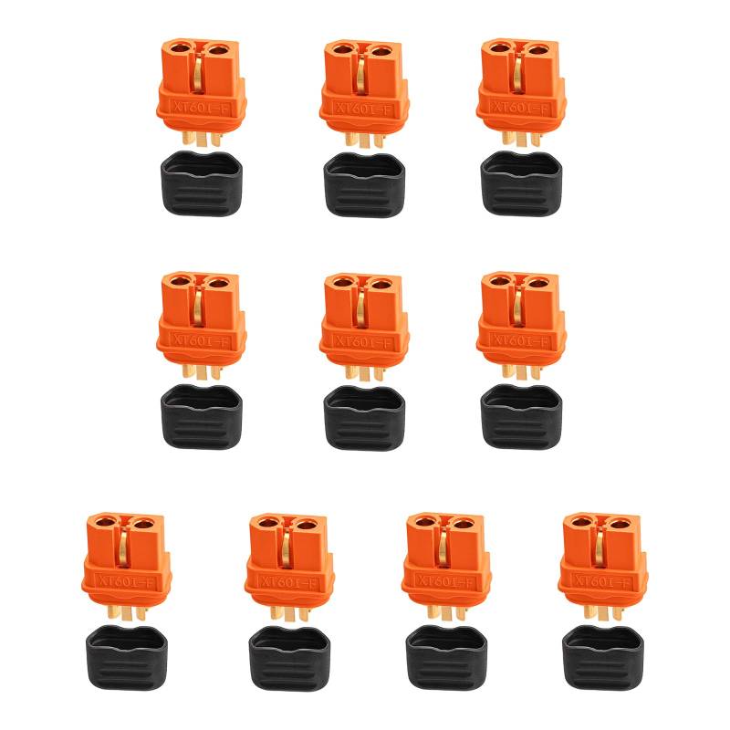 ELFCULB XT60i Stecker, XT60i-F Steckerbuchse mit Mantel für RC Lipo Akku Amass Stecker Drohne(10 Stück) von ELFCULB