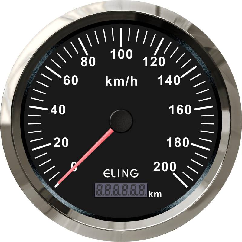 ELING 110 mm GPS Tachometer 0–200 km/h Kilometerzähler 9–32 V mit Hintergrundbeleuchtung für Auto-LKW-Motor von ELING