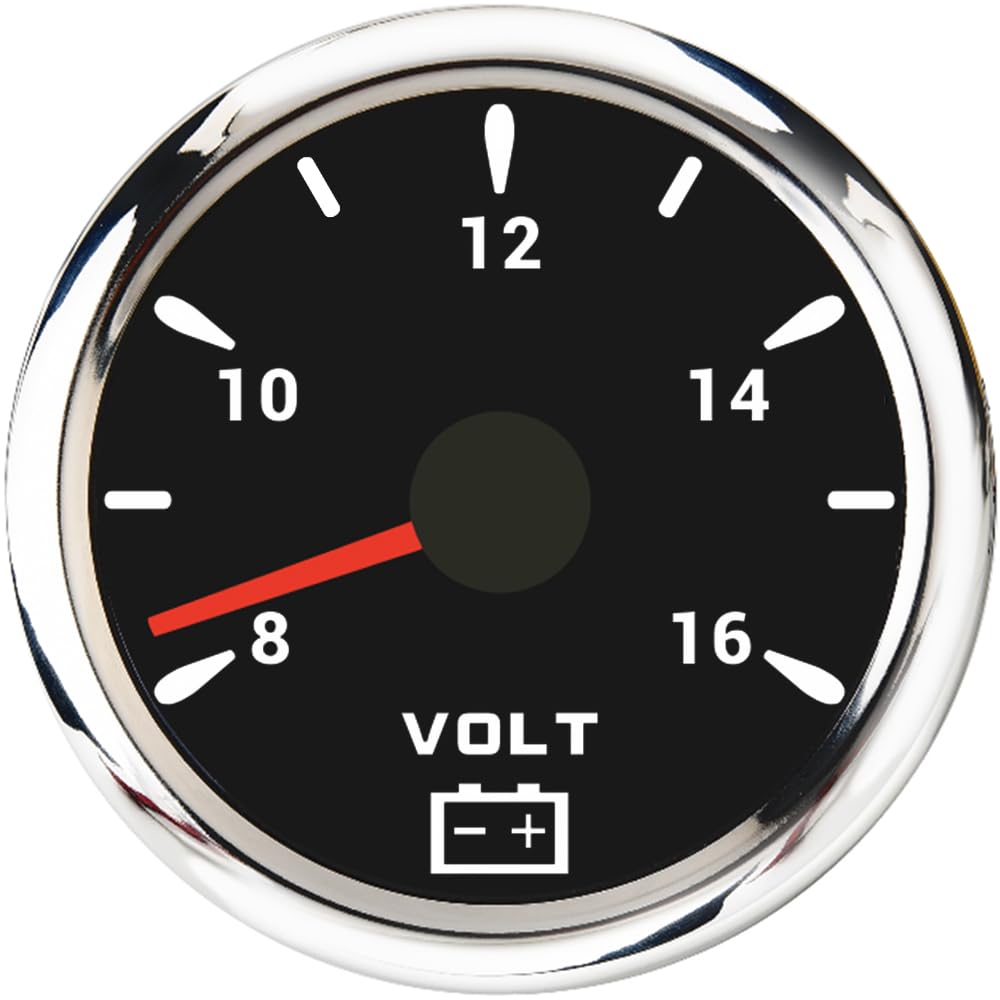 ELING 52MM 2'' Voltmeter 8-16V 12 Spannung mit 7-Farben-Hintergrundbeleuchtung für Limousinenmotorräder von ELING