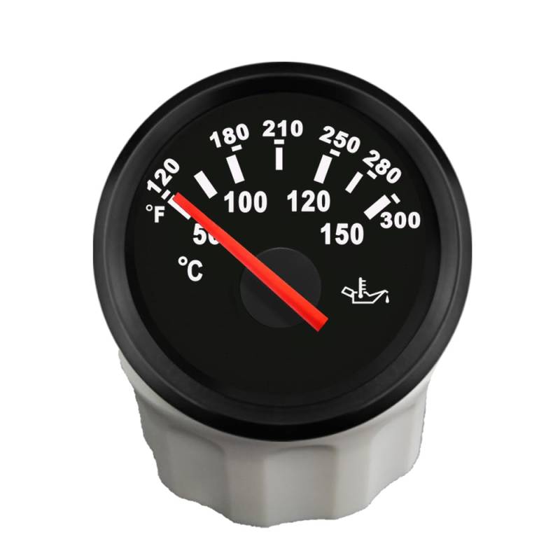 ELING 52mm Öltemperaturanzeige Messgerät 50-150 Grad mit roter Hintergrundbeleuchtung 12V 24Volt für Auto von ELING
