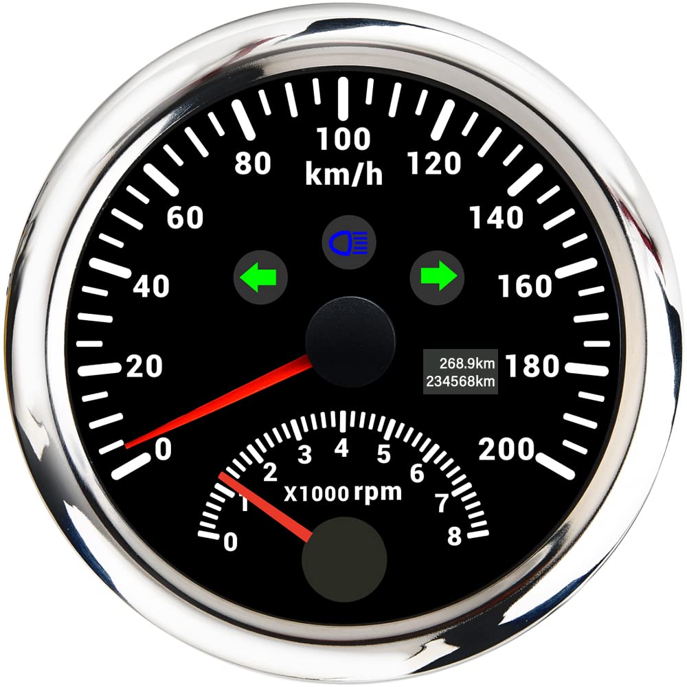 ELING 85 mm 2-in-1 GPS-Tachometer 200 km/h mit Drehzahlmesser 8000 U/min 12 V/24 V rote Hintergrundbeleuchtung für Auto Schnellboot Rennen ELING 85 mm 2-in-1 GPS-Tachometer 200 km/h mit Drehzahlmesser 8000 U/min 12 V/24 V rote Hintergrundbeleuchtung für Auto Schnellboot Rennen von ELING