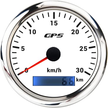 ELING 85 mm GPS-Tachometer 0–30 km/h mit GPS Antenne mit 7 Farben Hintergrundbeleuchtung für Traktoren 9–32 V universell von ELING