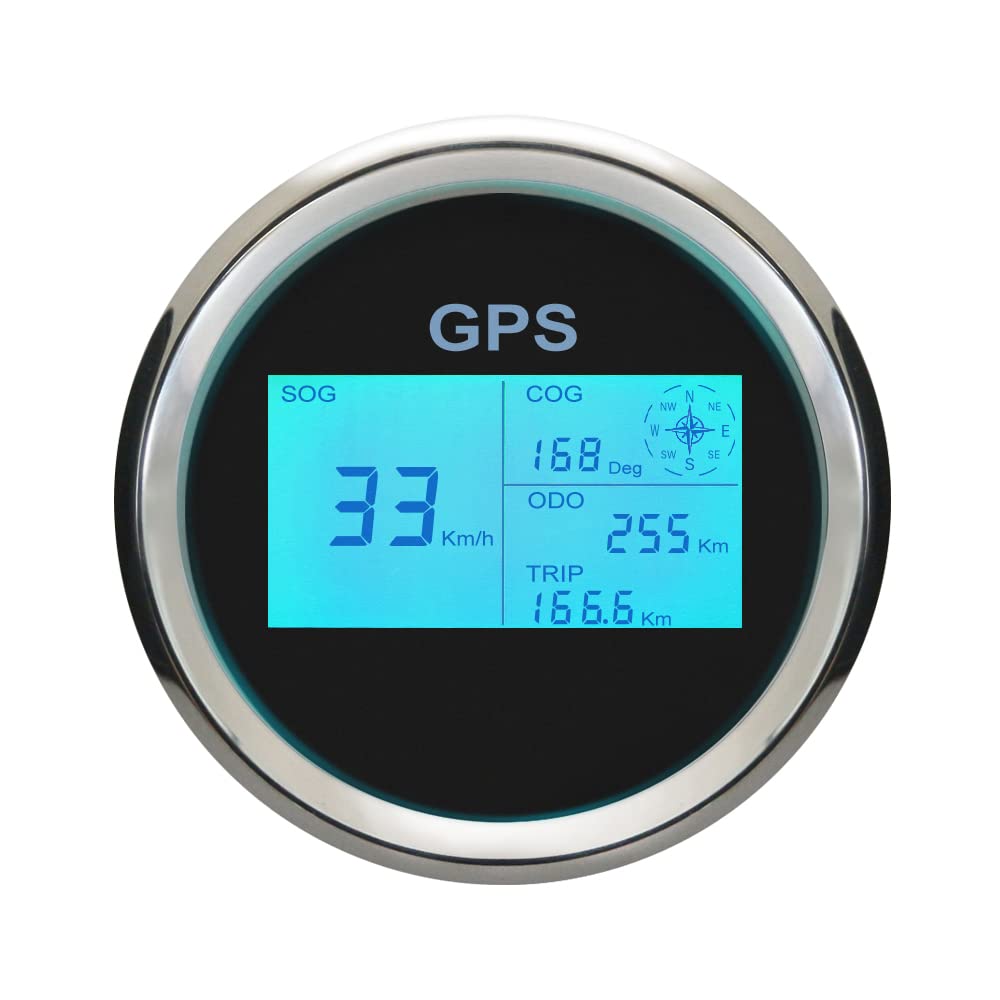 ELING Digital GPS Tacho LCD Geschwindigkeitsmesser Kilometerzähler mit GPS Antenne 85mm Überdrehzahl Alarm ELING Digital GPS Tacho LCD Geschwindigkeitsmesser Kilometerzähler mit GPS Antenne 85mm Überdrehzahl Alarm von ELING