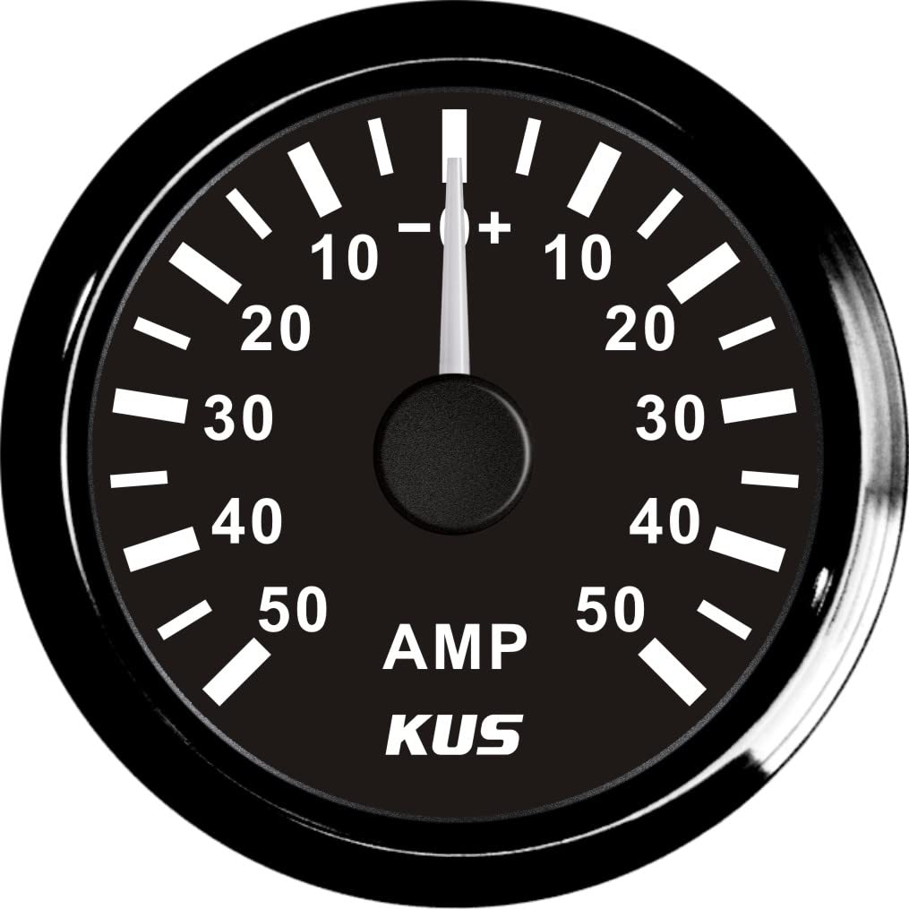 KUS 52 mm Amperemeter Amperemeter AMP Meter 50 A mit Stromsensor 12 V / 24 V für Auto, LKW, Schiffe von ELING