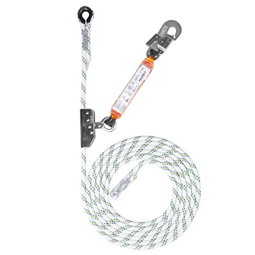 ELLERsafe Linostop II - Seillänge 30m - zuverlässige Sicherungsseil mit Leinenklemme und integriertem Stoßdämpfer + selbstschließender Karabinerhaken - Leinendicke 12mm - Set mit Ankerleine von ELLER