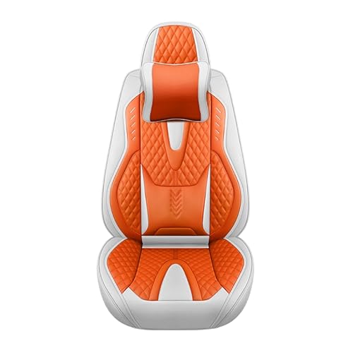ELLIAT Komplettset Autositzbezüge für Renault Captur -Ii/ 2019 2020 2021 2022 2023,Leder Wasserdichter Universal Set Orange von ELLIAT