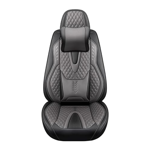 ELLIAT Komplettset Autositzbezüge für Renault Latitude Scenic Duster Megane Captur Laguna Kadjar,Leder Wasserdichter Universal Set grau von ELLIAT