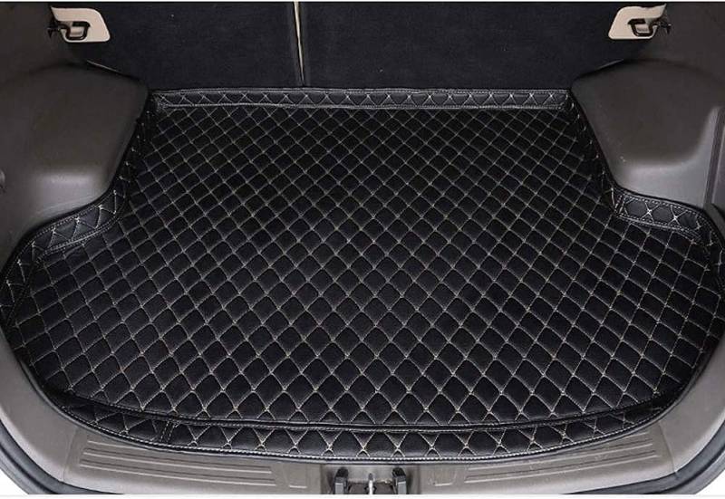 Auto Leder Kofferraummatten für BMW 5er G31 Touring Wagon 7.Gen 2017-2022, Cargo Teppich Kratzfest rutschfest Kofferraum Schutzmatten Zubehör,Black-beige-1 von ELOKO