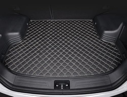 Auto Leder Kofferraummatten für BMW 5er G31 Touring Wagon 7.Gen 2017-2022, Cargo Teppich Kratzfest rutschfest Kofferraum Schutzmatten Zubehör,Black-beige von ELOKO