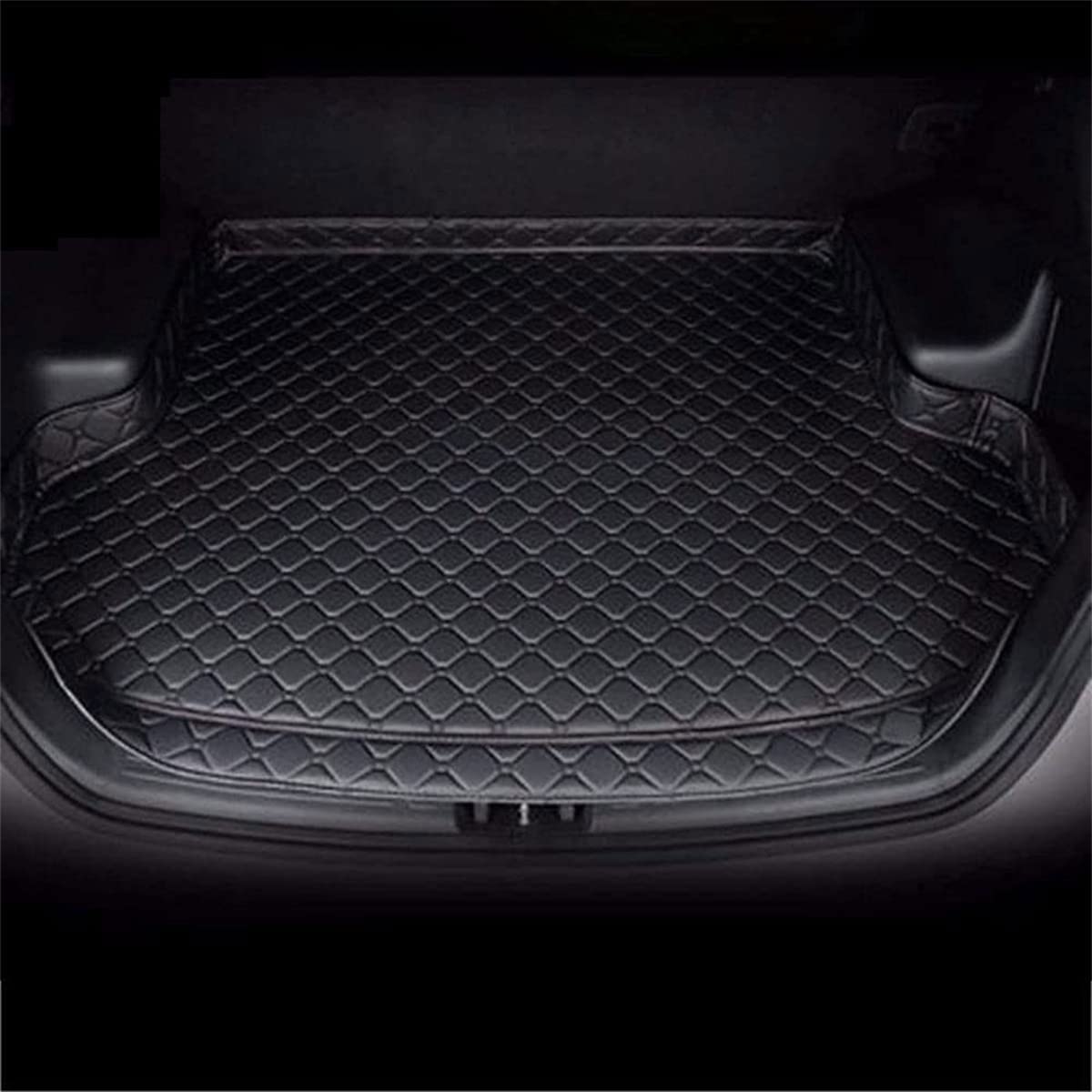 Auto Leder Kofferraummatten für Renault Koleos 2017-2022, Cargo Teppich Kratzfest rutschfest Kofferraum Schutzmatten Zubehör,Black-1 von ELOKO