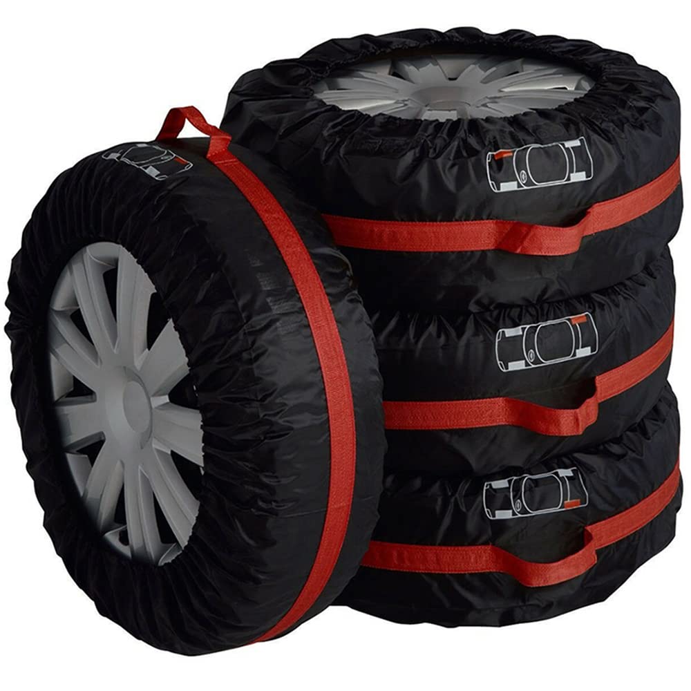 ELR Große Reifen Taschen Robust Reifentaschen Autorädertaschen Passend für Winter Sommer Reifen Reifentypen Weniger Als 80cm Durchmesser Schwarz Premium 4-TLG. von ELR