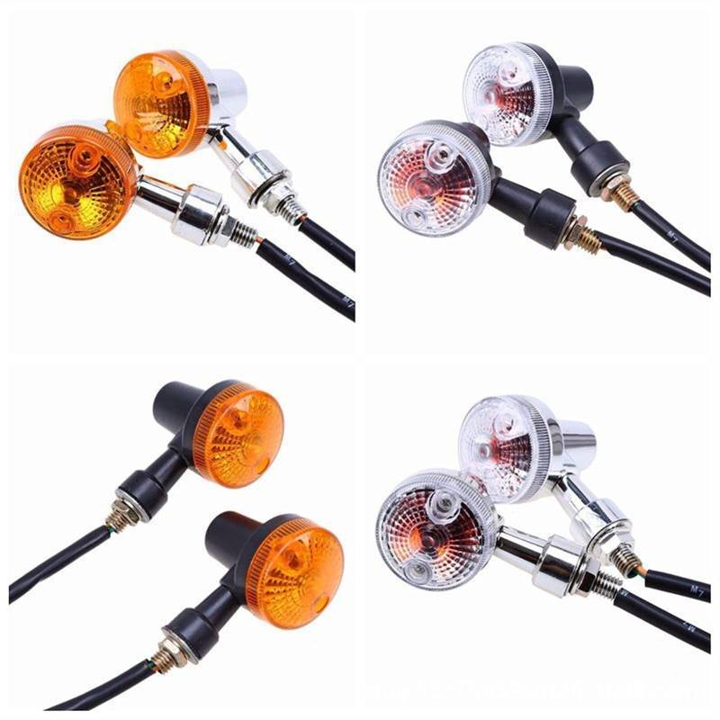 ELTOX Motorrad Blinker 2pcs Universal Retro Lenklichter Signal Licht Befehlslicht Drehlichtanzeige (Color : A) von ELTOX