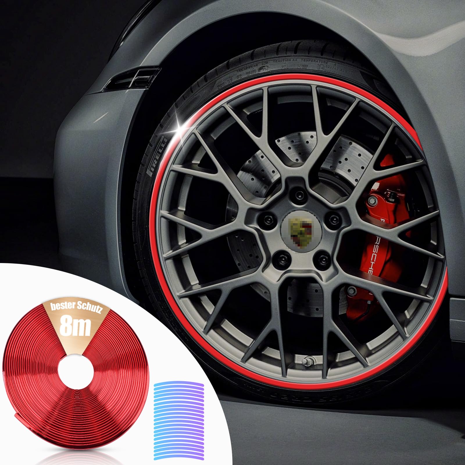 Auto Rad Schutzring,Felgenschutz,Felgenschutzringe,Gummi Dekoration Streifen,Felgen Schutz,Auto Felgenschutz Dekorstreifen für Auto Felgen,Flexible Auto-Zierstreifen,Rad Dekoration(8 M,Rot Auto Rad Schutzring,Felgenschutz,Felgenschutzringe,Gummi Dekoration Streifen,Felgen Schutz,Auto Felgenschutz Dekorstreifen für Auto Felgen,Flexible Auto-Zierstreifen,Rad Dekoration(8 M,Rot von ELUBLU