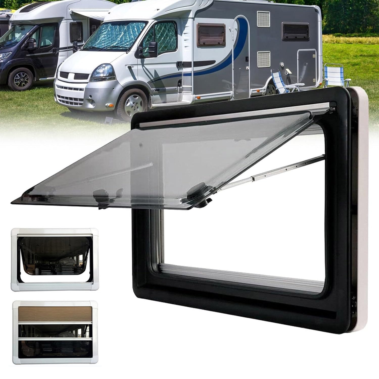 ELUKHT Exit Window Camper Windows Replacement, Wallled Vent Luke Skylight for 30-80mm Camper Wall Door, Travel Trailer Exit Window, 80 * 45cm,90 * 90cm ELUKHT Exit Window Camper Windows Replacement, Wallled Vent Luke Skylight for 30-80mm Camper Wall Door, Travel Trailer Exit Window, 80 * 45cm,90 * 90cm von ELUKHT