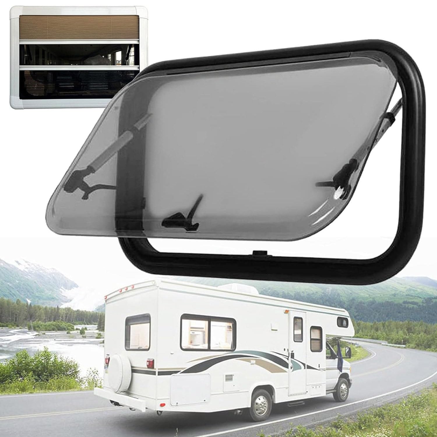 ELUKHT Externes Schiebefenster für Wohnwagen, externes Schiebefenster, Lüftungsluke für Fensterersatz, externes Schiebefenster, Scharnierfenster, für Wohnwagen, Wohnmobil, 110 x 55 cm, 50 x 35 cm ELUKHT Externes Schiebefenster für Wohnwagen, externes Schiebefenster, Lüftungsluke für Fensterersatz, externes Schiebefenster, Scharnierfenster, für Wohnwagen, Wohnmobil, 110 x 55 cm, 50 x 35 cm von ELUKHT