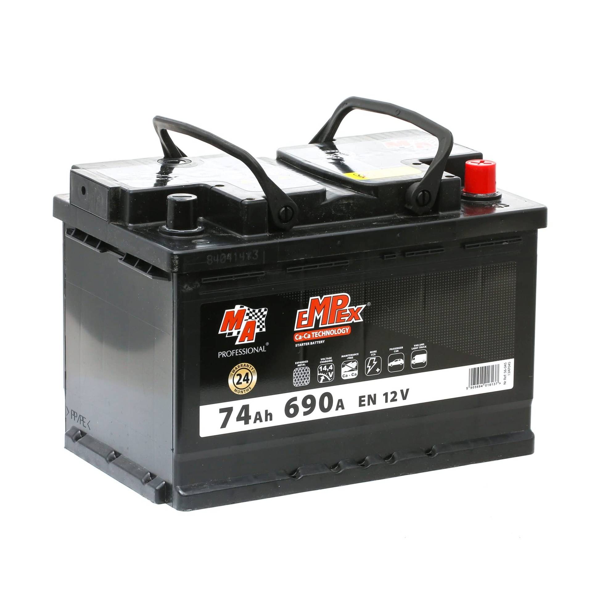 Autobatterie EMPEX 74, Ah 690, A/EN 56-045 L 277mm B 175mm H 190mm NEU von EMPEX
