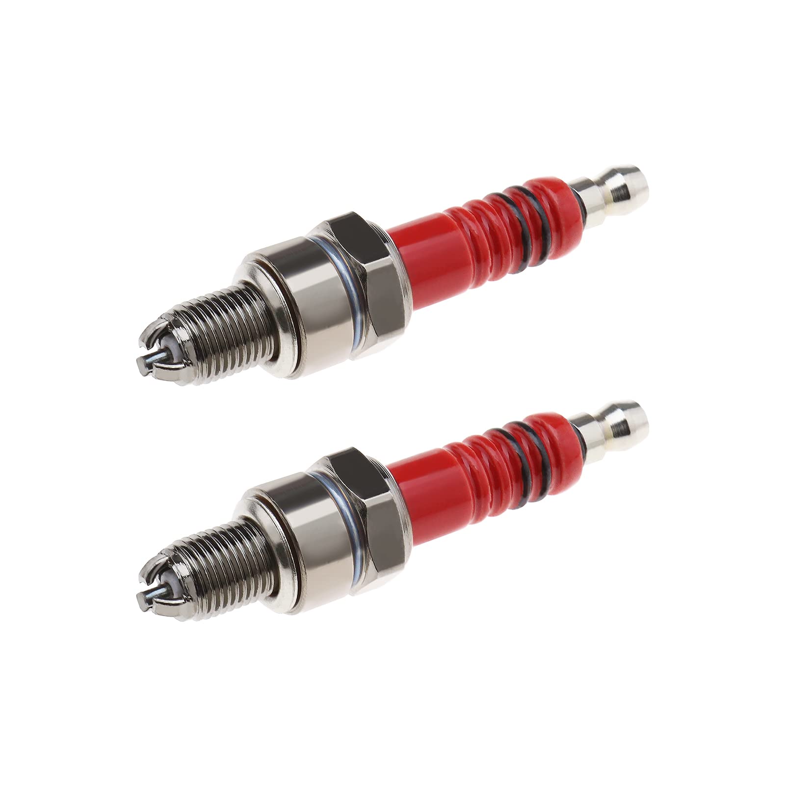 EMSea 2 Stück A7TC Zündkerze Motorrad Zündkerze Ersatz Zündkerze 10 mm Gewinde mit 3 Elektroden Kompatibel mit GY6 50 cc 70 cc 90 cc 110 cc 125 cc Moped Scooter ATV Quad EMSea 2 Stück A7TC Zündkerze Motorrad Zündkerze Ersatz Zündkerze 10 mm Gewinde mit 3 Elektroden Kompatibel mit GY6 50 cc 70 cc 90 cc 110 cc 125 cc Moped Scooter ATV Quad von EMSea