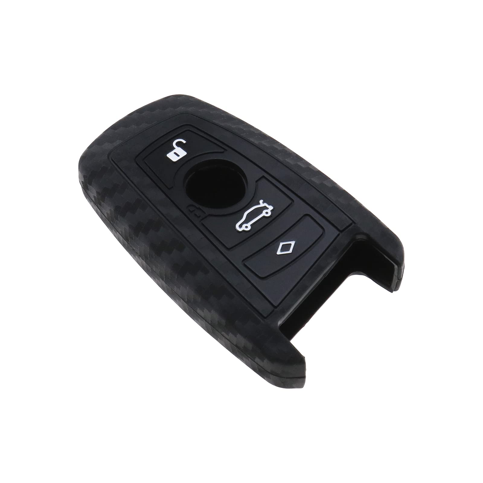 EMSea 4 Tasten Autoschlüssel Schutzhülle Kompatibel mit B-M-W 1 3 4 5 6 7 Serie Schwarz Silikon Schlüsselanhänger Cover Wasserdicht Staubdicht Kratzfest von EMSea
