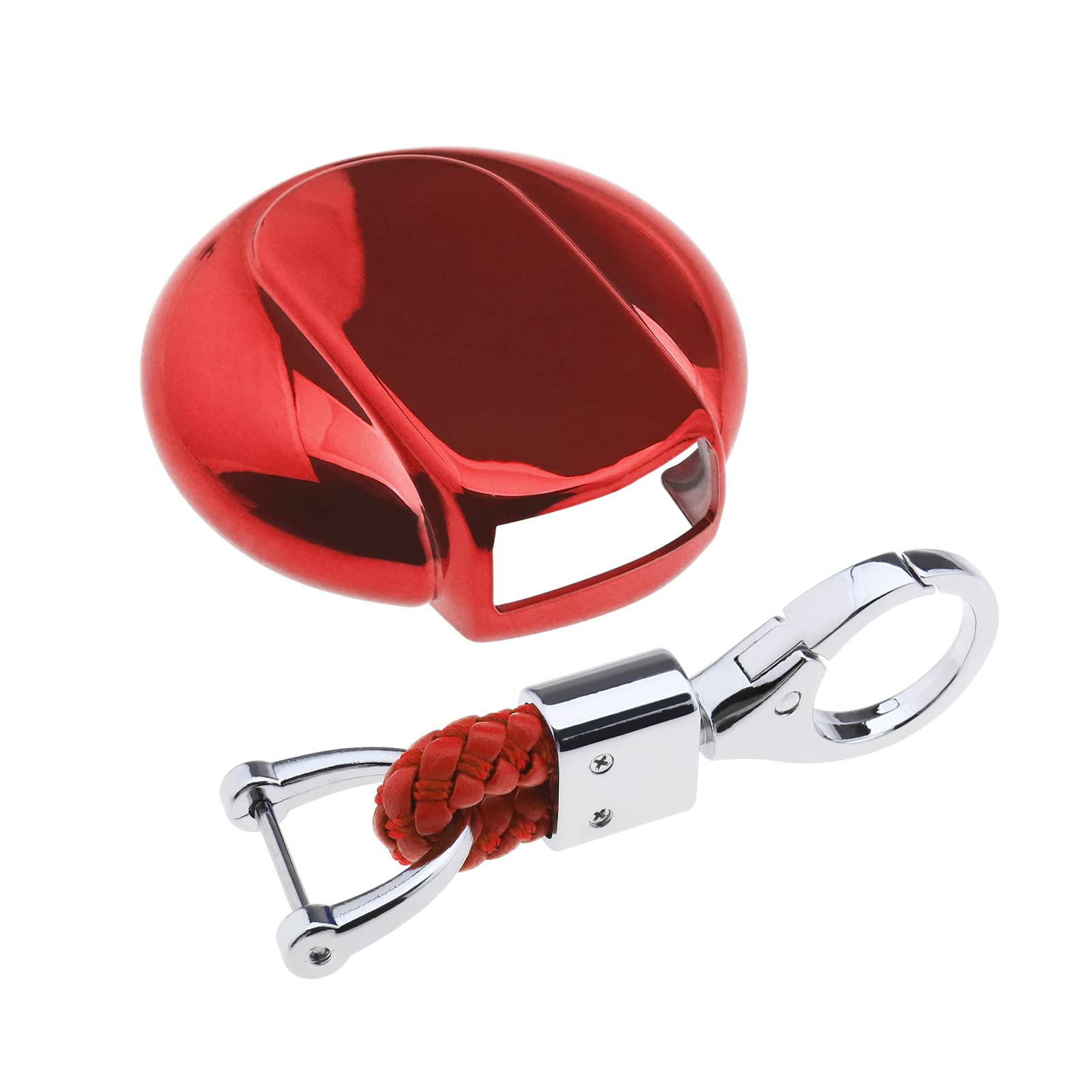 EMSea Autoschlüssel Abdeckung 3/4 Tasten Gehäuse Weicher TPU Schutz mit Schlüsselanhänger Rot Kompatibel mit B-M-W Kompatibel mit Mini Cooper F54 F55 F56 F57 F60 von EMSea