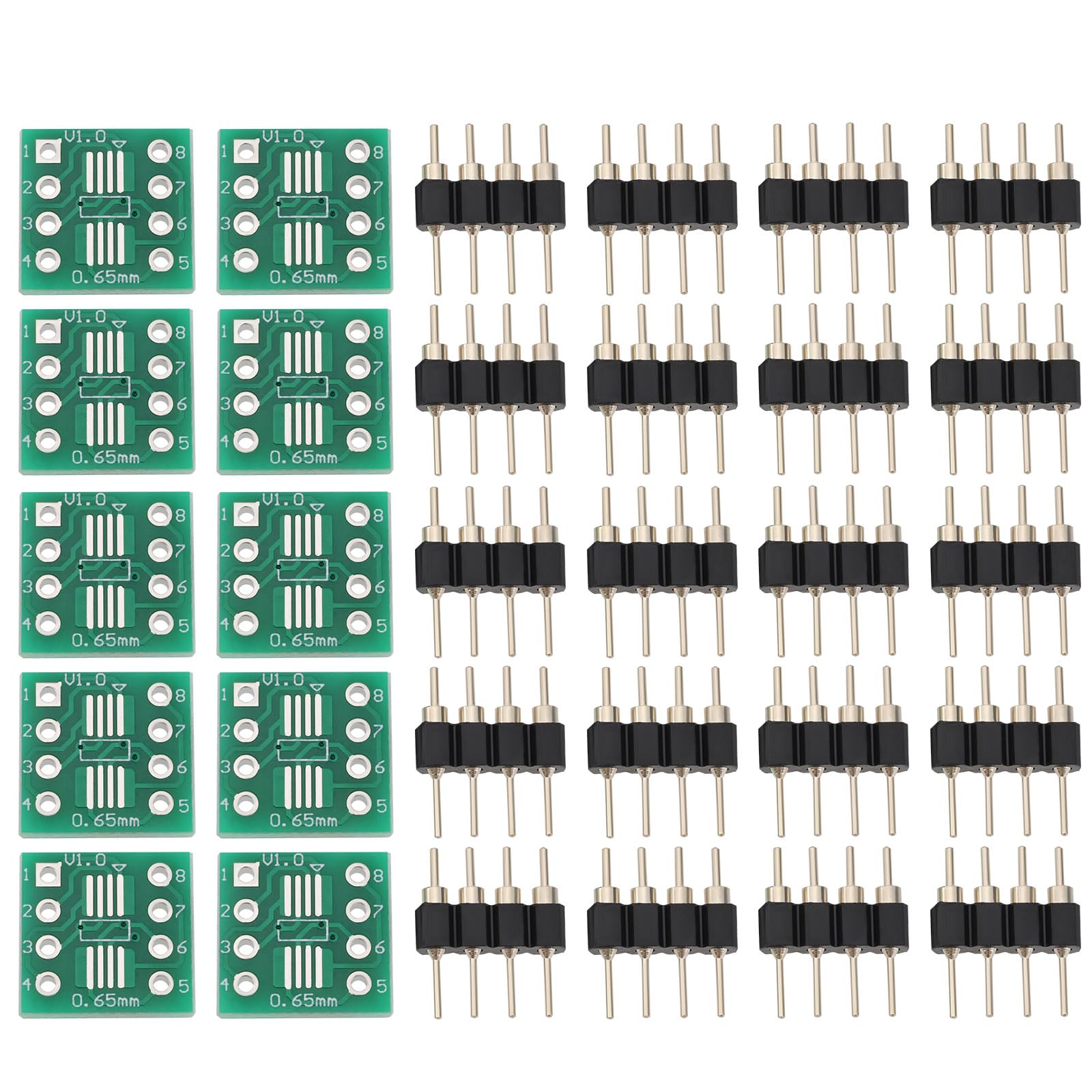 EMSea 10 Stück MSOP8 SOP8 SOIC8 auf DIP8 Konverter-Platine mit 4-poligem Vergoldetem Stift für die Reparatur Elektronischer Geräte Im Labor Heimwerkerindustrie EMSea 10 Stück MSOP8 SOP8 SOIC8 auf DIP8 Konverter-Platine mit 4-poligem Vergoldetem Stift für die Reparatur Elektronischer Geräte Im Labor Heimwerkerindustrie von EMSea